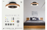 70W LED Ventilaatoriga valgustid TIBET Wood/Black Ø65 Dimmerdatav 7127